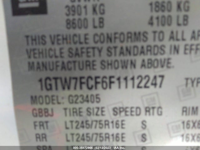 GMC SAVANA CARGO VAN 2015 1GTW7FCF6F1112247 Image 10