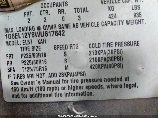 Cadillac Eldorado 1998 1G6EL12Y8WU617642 Image 11