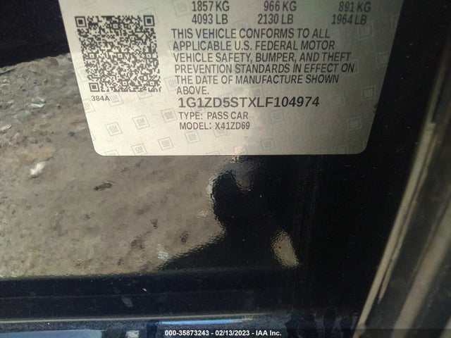 Chevrolet MALIBU LT 2020 1G1ZD5STXLF104974 Image 9