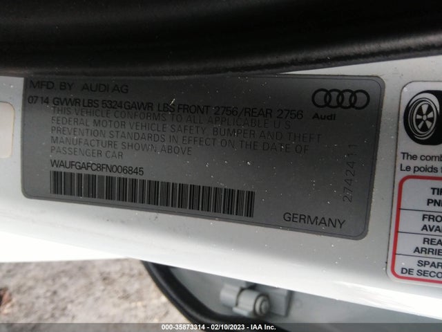 WAUFGAFC8FN006845 Audi A6 3.0t Premium Plus