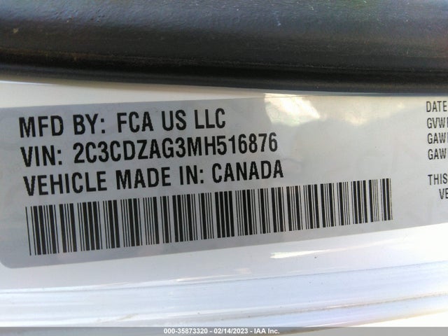 Dodge Challenger Sxt 2021 2C3CDZAG3MH516876 Image 9