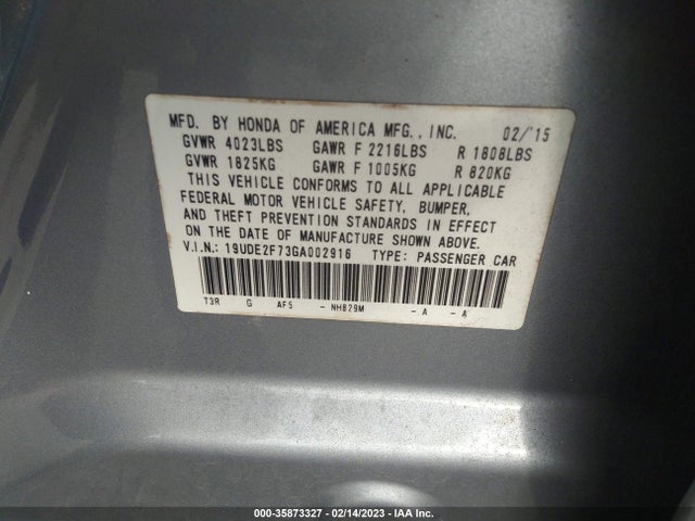 Acura Ilx W 2016 19UDE2F73GA002916 Image 9