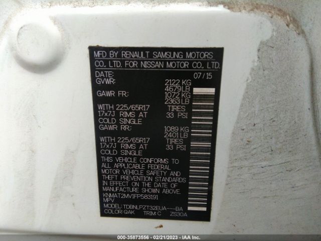 KNMAT2MV1FP583191 Nissan ROGUE S
