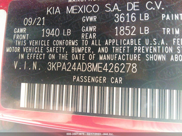 KIA RIO S 2021 3KPA24AD8ME426278 Image 11