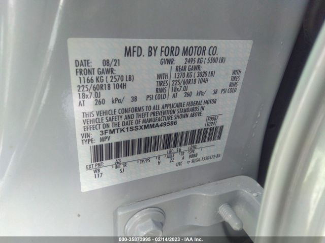 3FMTK1SSXMMA49586 Ford Mustang Mach-e Select