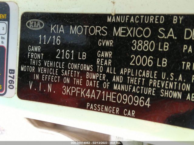 3KPFK4A71HE090964 KIA FORTE LX