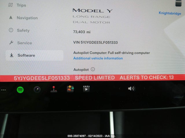 Tesla Model Y Long Range 2020 5YJYGDEE5LF051333 Image 7