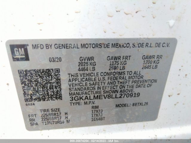 3GKALMEV8LL270919 GMC Terrain Sle