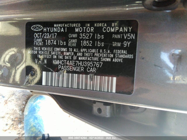 Hyundai ACCENT SE 2017 KMHCT4AE7HU395767 Image 10