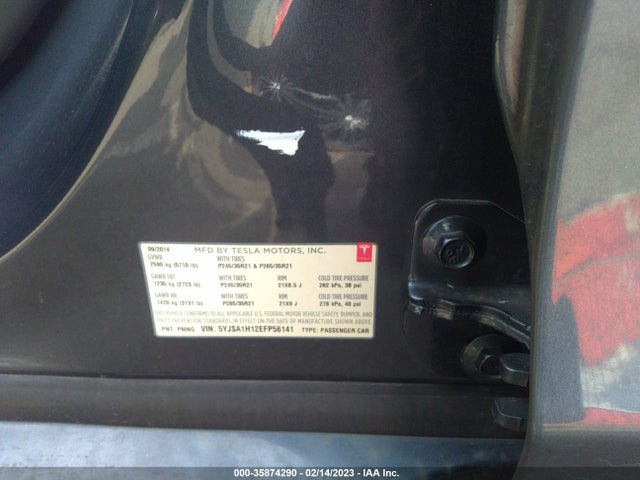 5YJSA1H12EFP56141 Tesla Model S 60 Kwh Battery/p85