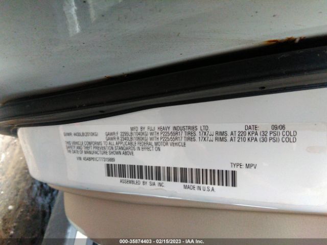 4S4BP61C777315889 Subaru Legacy Wagon Outback