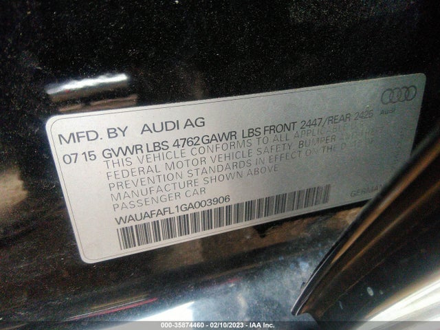2016 Audi S4, VIN: WAUAFAFL1GA003906