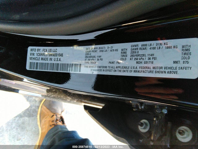 RAM 1500 Laramie 2021 1C6RREJT9MN691046 Image 10