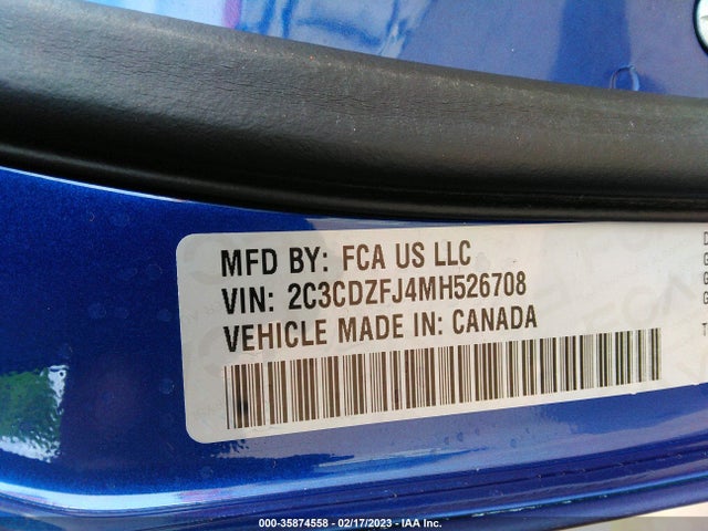 Dodge Challenger 2021 2C3CDZFJ4MH526708 Image 21