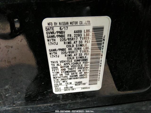 JN8AT2MT4HW154543 Nissan ROGUE S