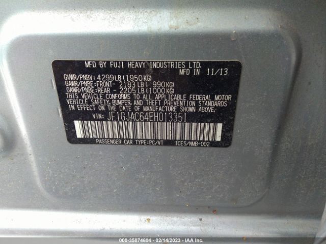 JF1GJAC64EH013351 Subaru Impreza Sedan Premium