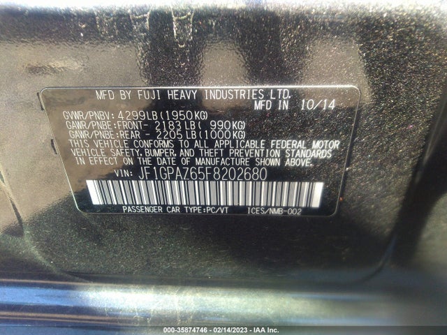 2015 Subaru Impreza, VIN: JF1GPAZ65F8202680
