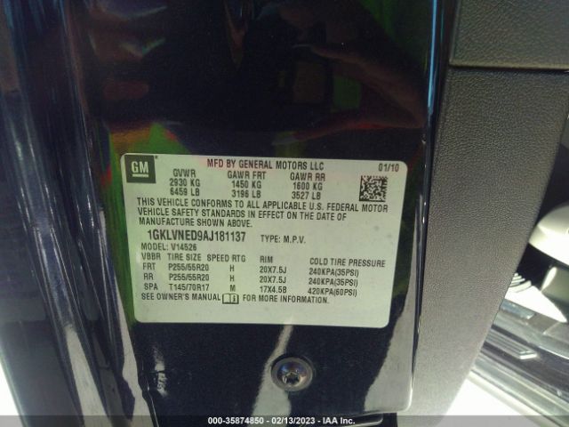 1GKLVNED9AJ181137 GMC Acadia Slt2