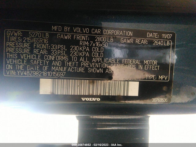 YV4BZ982181015697 Volvo XC70