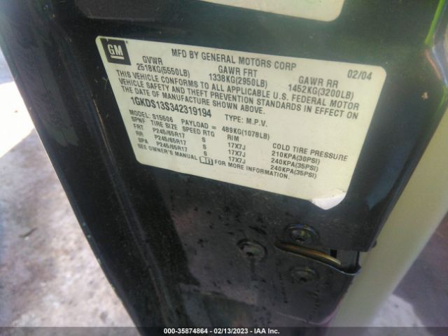1GKDS13S342319194 GMC Envoy Sle