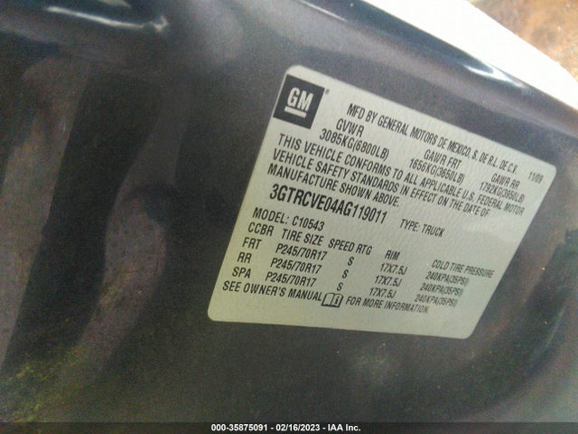 GMC Sierra 1500 Sle 2010 3GTRCVE04AG119011 Image 10