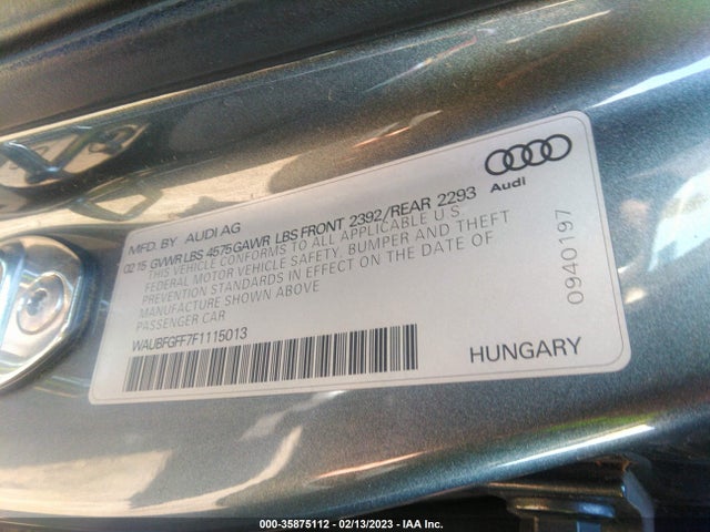 WAUBFGFF7F1115013 Audi S3/a3 2.0t Premium