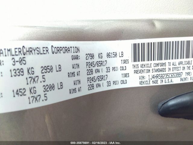 1J4HR58235C653997 Jeep Grand Cherokee