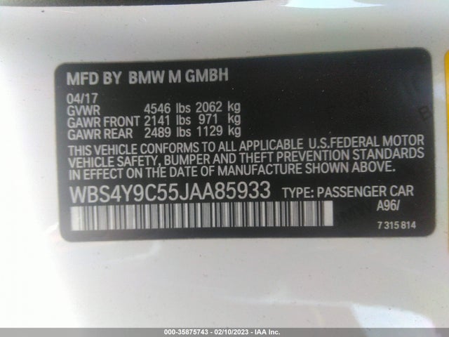 BMW M4 2018 WBS4Y9C55JAA85933 Image 9
