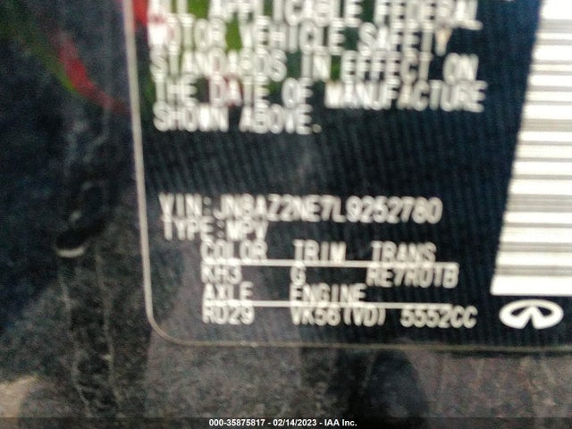 2020 Infiniti QX80, VIN: JN8AZ2NE7L9252780