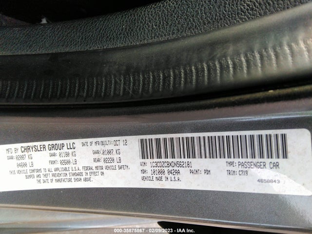 Dodge Avenger Sxt 2013 1C3CDZCBXDN562181 Image 10