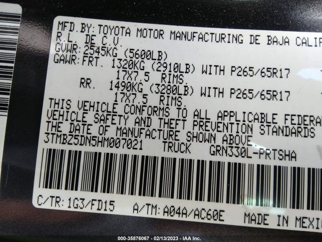 Toyota Tacoma 2017 3TMBZ5DN5HM007021 Image 9