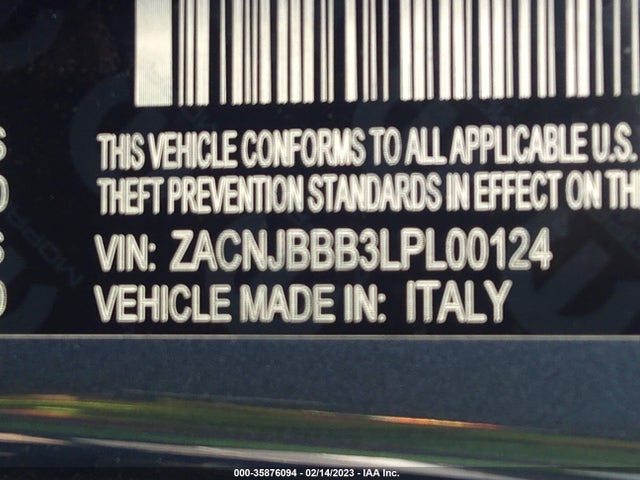 ZACNJBBB3LPL00124 Jeep Renegade Altitude