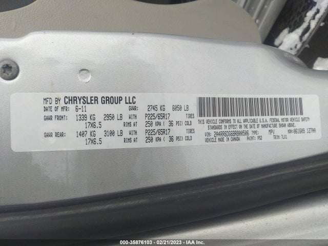 2A4RR6DG6BR800506 Chrysler Town & Country Limited