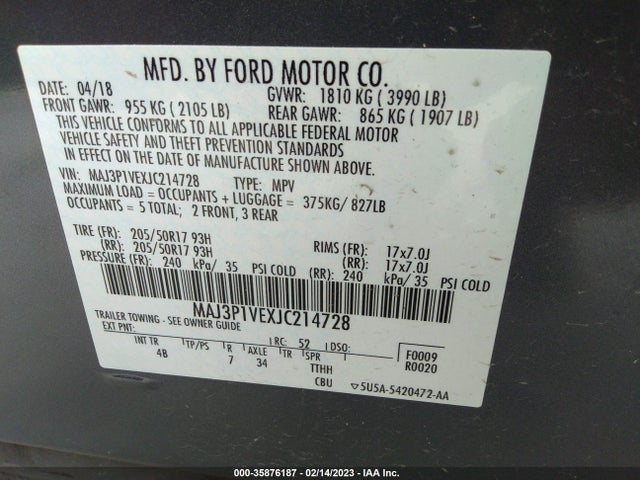 Ford Ecosport Titanium 2018 MAJ3P1VEXJC214728 Image 10