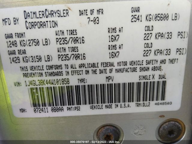 1J4GL38K44W101858 Jeep Liberty Renegade