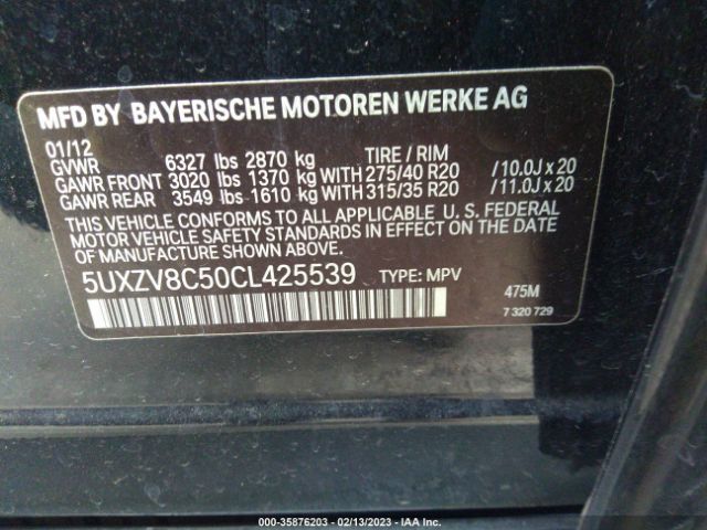 5UXZV8C50CL425539 BMW X5 50i