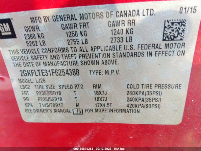 2GKFLTE31F6254388 GMC Terrain Slt