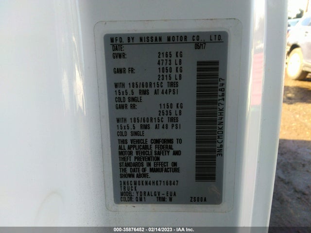 2017 Nissan NV 200, VIN: 3N6CM0KN4HK716847