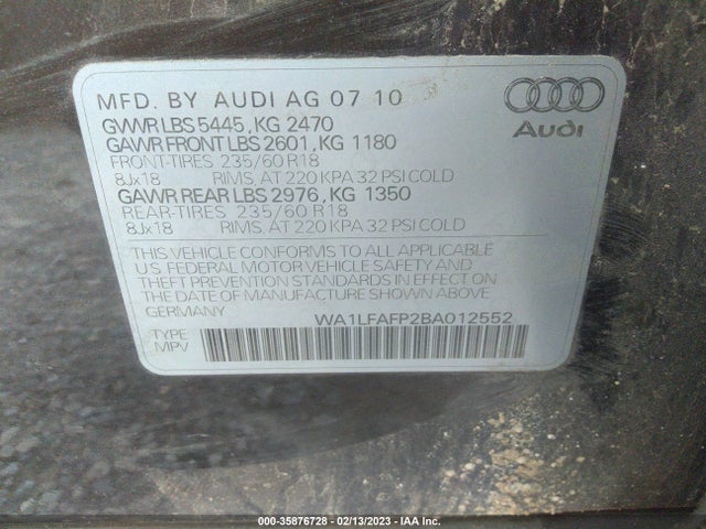 WA1LFAFP2BA012552 Audi Q5 2.0t Premium Plus