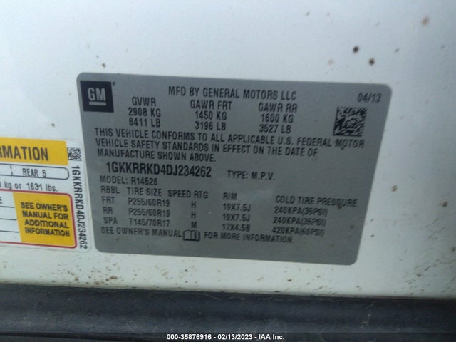 GMC ACADIA SLT 2013 1GKKRRKD4DJ234262 Image 11