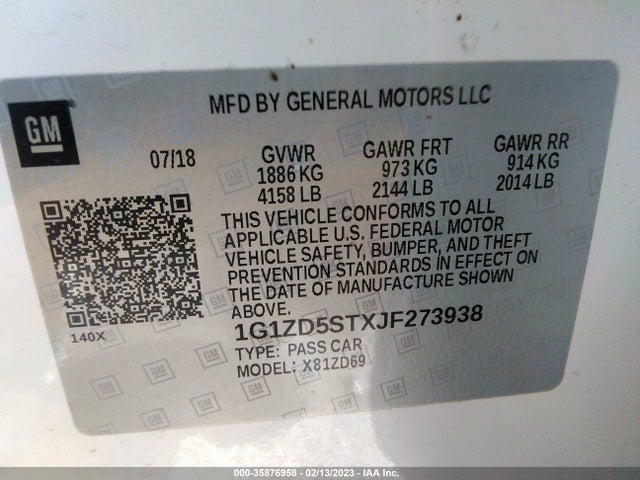 Chevrolet MALIBU LT 2018 1G1ZD5STXJF273938 Image 10