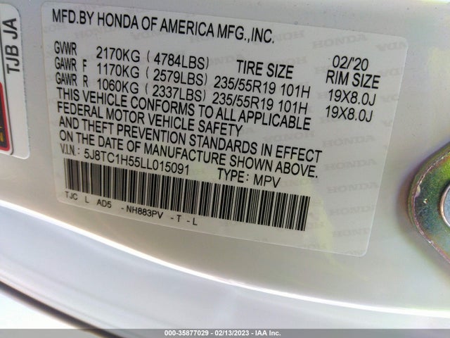 Acura Rdx W/technology Pkg 2020 5J8TC1H55LL015091 Image 9