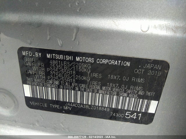 JA4AD2A38LZ018849 Mitsubishi Outlander Es