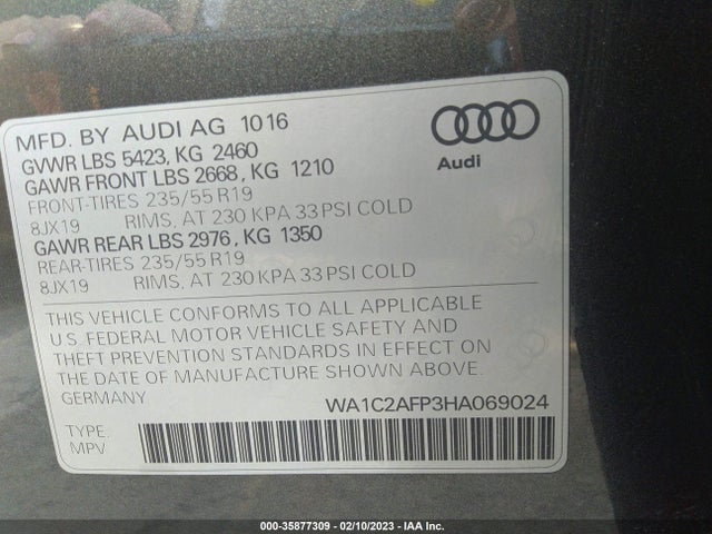 WA1C2AFP3HA069024 Audi Q5 PREMIUM