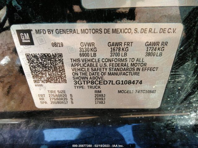 3GTP8CED7LG108474 GMC Sierra 1500 Elevation