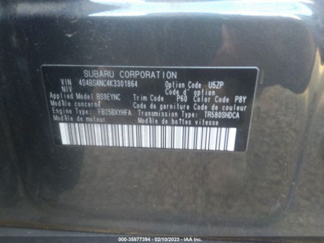 4S4BSANC4K3301864 Subaru Outback Limited