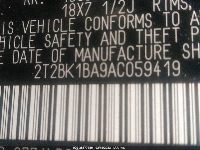 Lexus RX 350 2010 2T2BK1BA9AC059419 Image 9