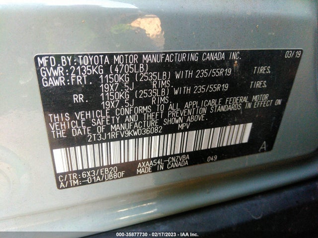 Toyota Rav4 Adventure 2019 2T3J1RFV9KW036082 Image 11