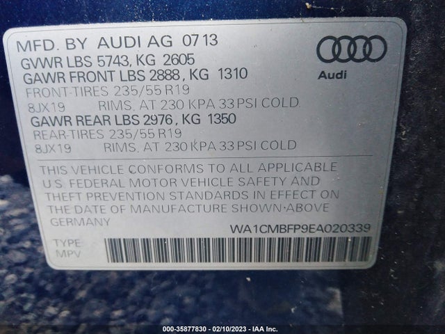 WA1CMBFP9EA020339 Audi Q5 Premium Plus