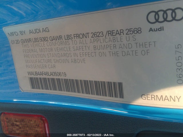 2020 Audi S4, VIN: WAUB4AF46LA050619